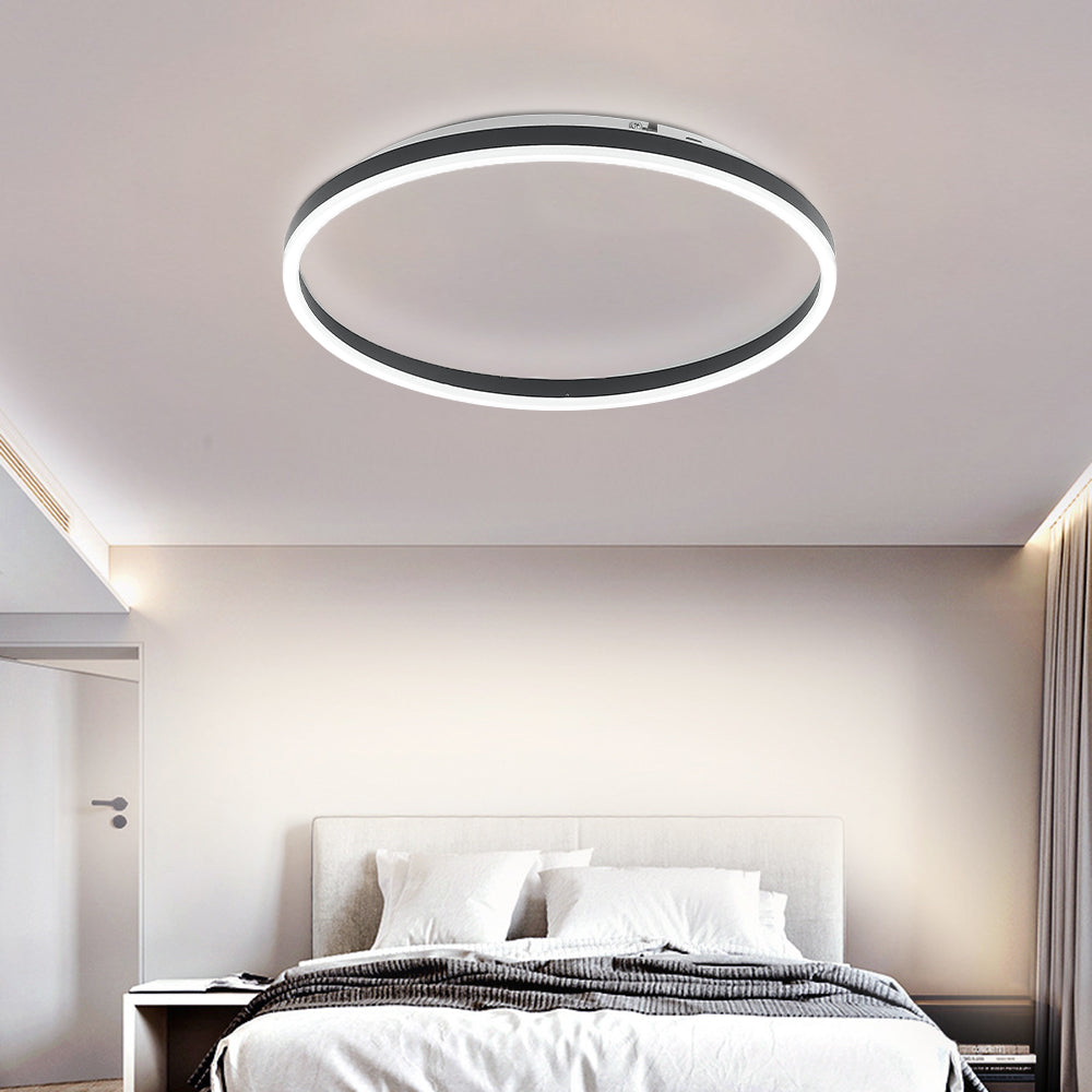 Ardena | Round LED Ceiling Light, Modern Black & Gold Dimmable Metal Design For Living Room & Bedroom