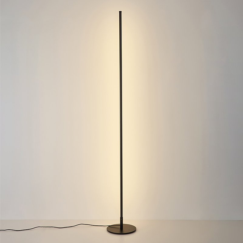 Aeloria | Slim Modern LED Floor Lamp, Dimmable with Remote Control, Black, Gold, White