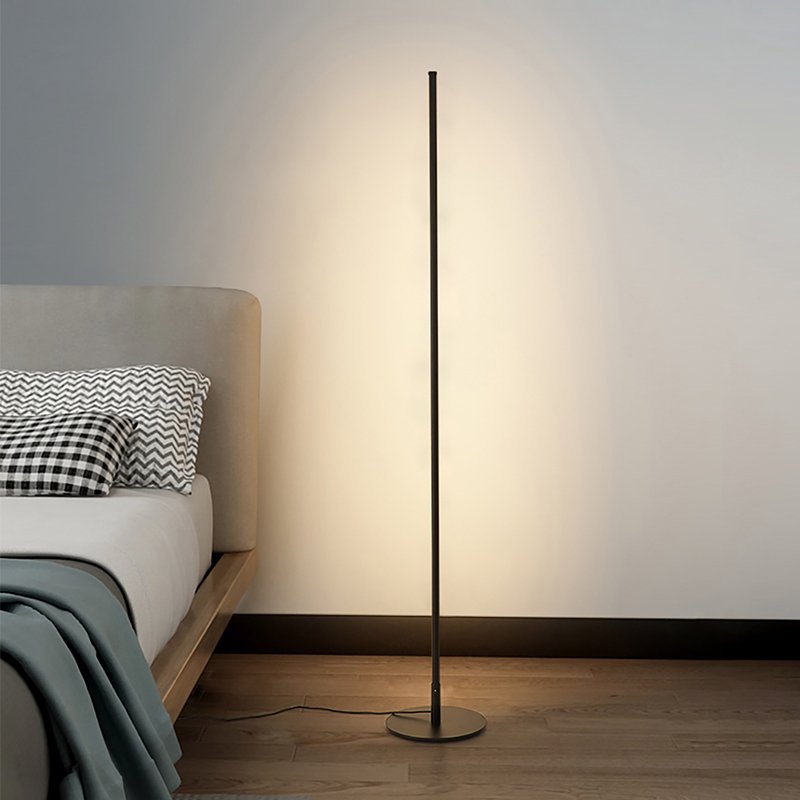 Aeloria | Slim Modern LED Floor Lamp, Dimmable with Remote Control, Black, Gold, White