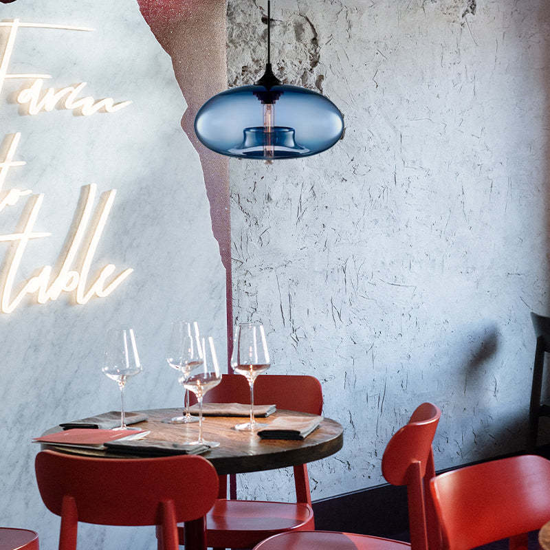 Lumiere | Modern Glass LED Pendant Light in Multiple Colors for Dining and Living Rooms