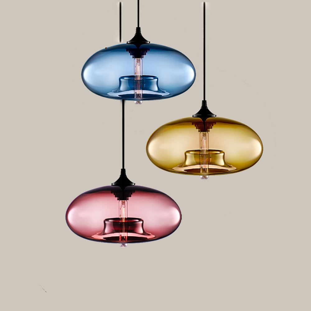 Lumiere | Modern Glass LED Pendant Light in Multiple Colors for Dining and Living Rooms