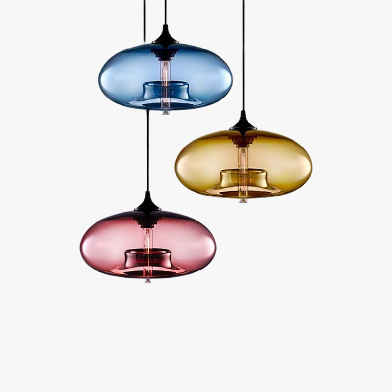 Lumiere | Modern Glass LED Pendant Light in Multiple Colors for Dining and Living Rooms