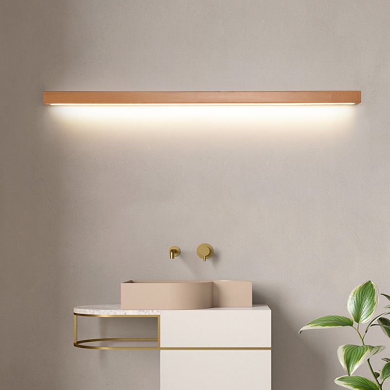 Kirrea | Modern Linear LED Wall Light, 1/2-Light Wood & Acrylic for Mirror and Living Area