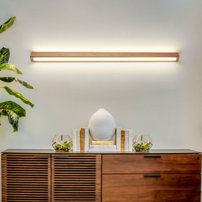 Kirrea | Modern Linear LED Wall Light, 1/2-Light Wood & Acrylic for Mirror and Living Area