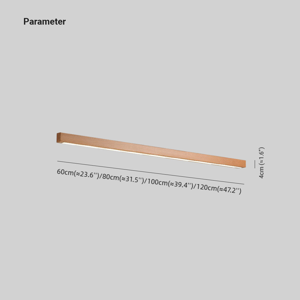 Talori | 1/2-Light Modern Linear LED Wall Light in Wood & Acrylic for Mirror and Living Area