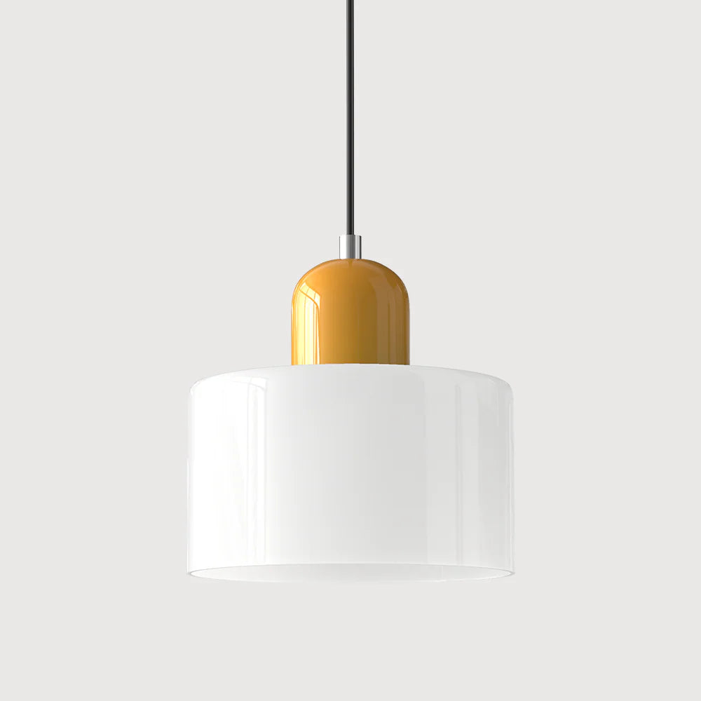 Aloria Modern Two-Tone Cylindrical Glass Pendant Lamp