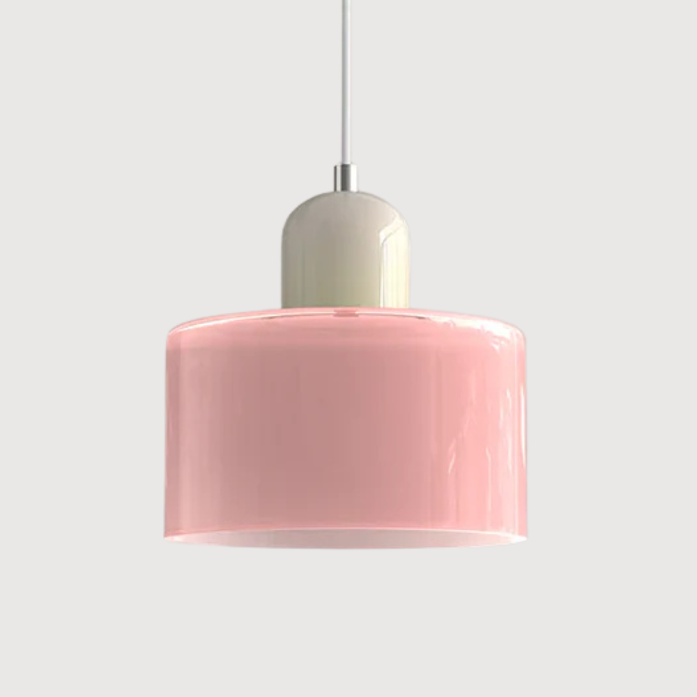 Aloria Modern Two-Tone Cylindrical Glass Pendant Lamp