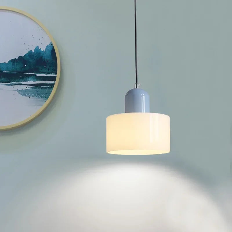 Aloria Modern Two-Tone Cylindrical Glass Pendant Lamp