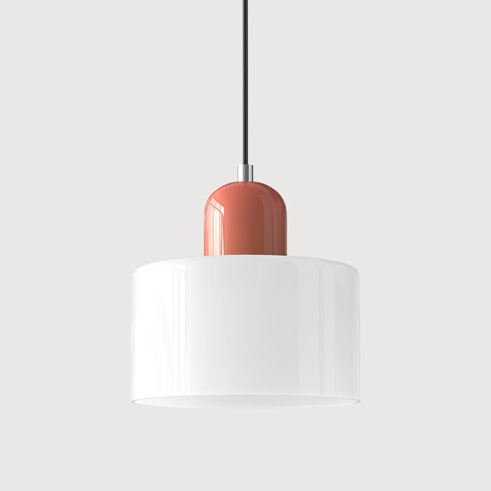 Aloria Modern Two-Tone Cylindrical Glass Pendant Lamp