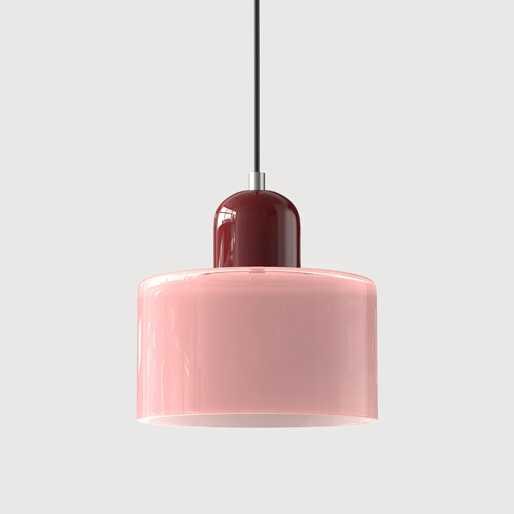 Aloria Modern Two-Tone Cylindrical Glass Pendant Lamp