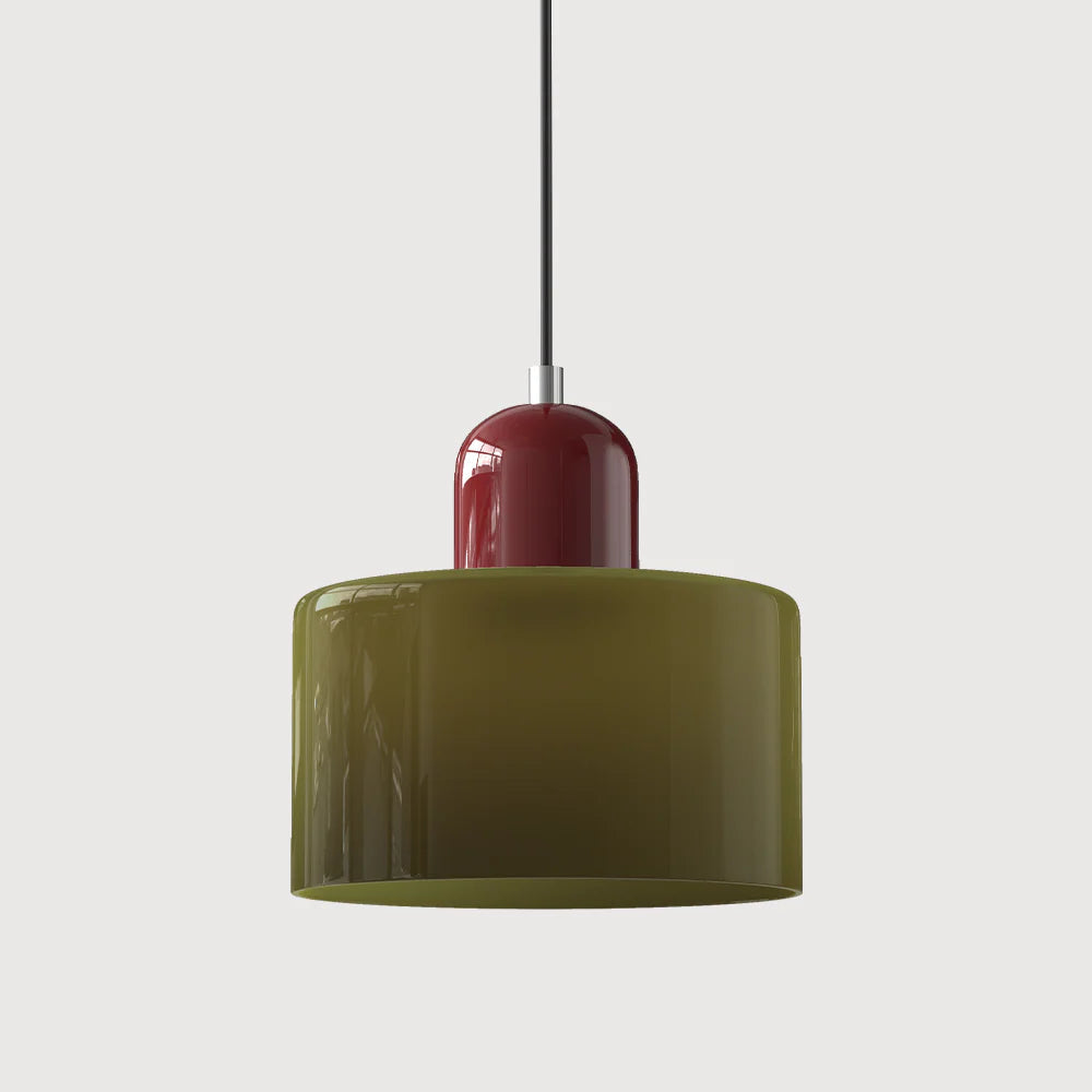 Aloria Modern Two-Tone Cylindrical Glass Pendant Lamp