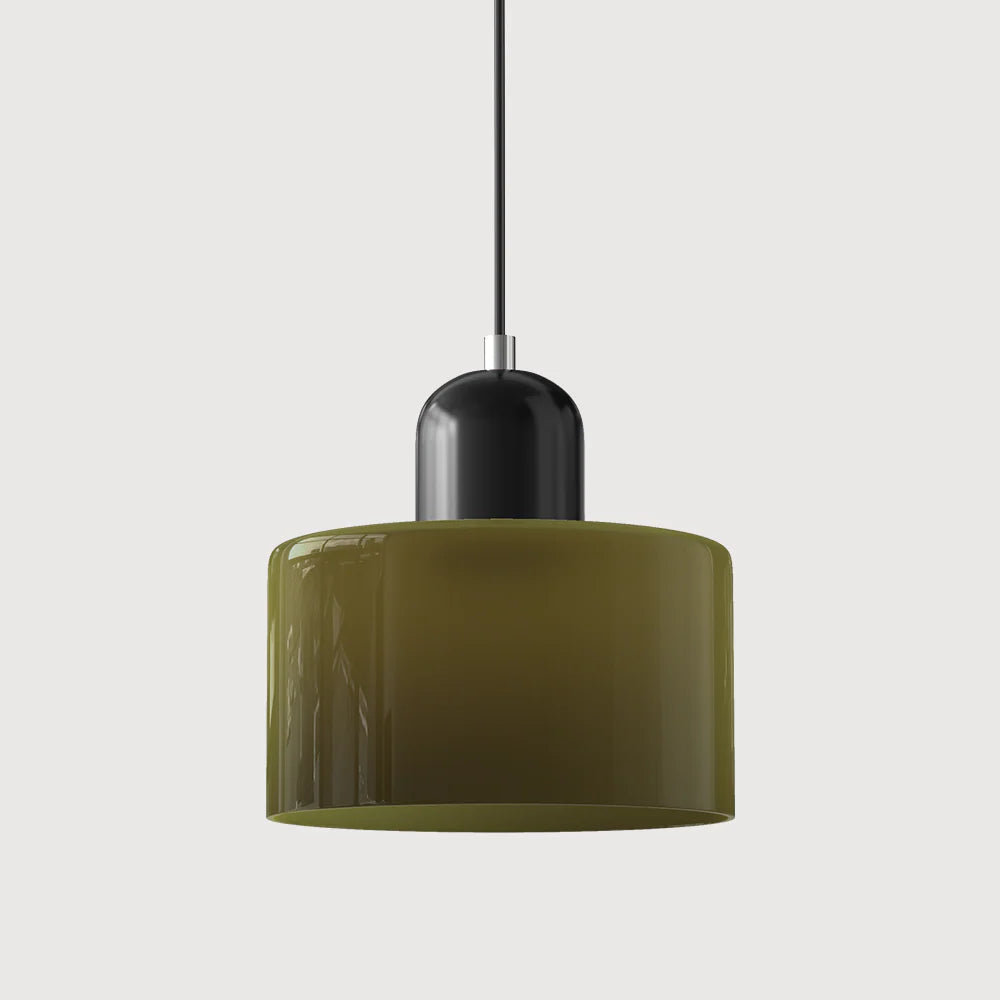Aloria Modern Two-Tone Cylindrical Glass Pendant Lamp