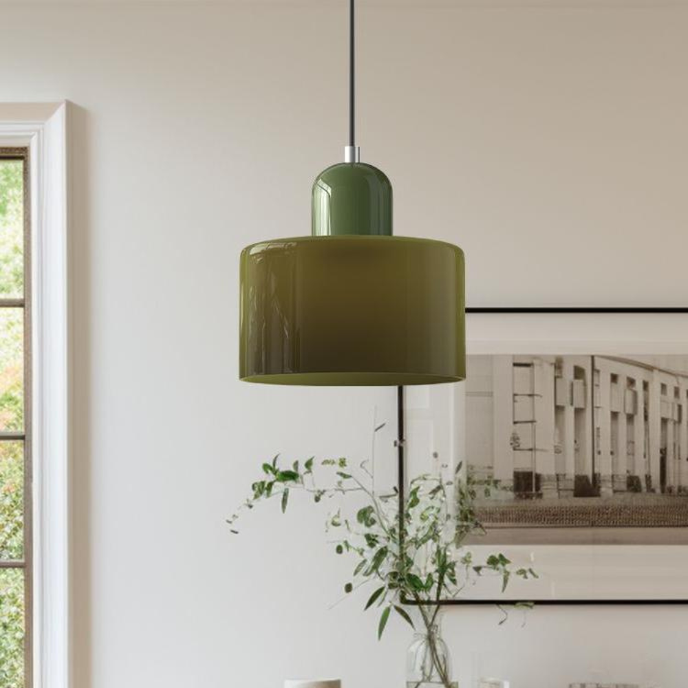 Aloria Modern Two-Tone Cylindrical Glass Pendant Lamp