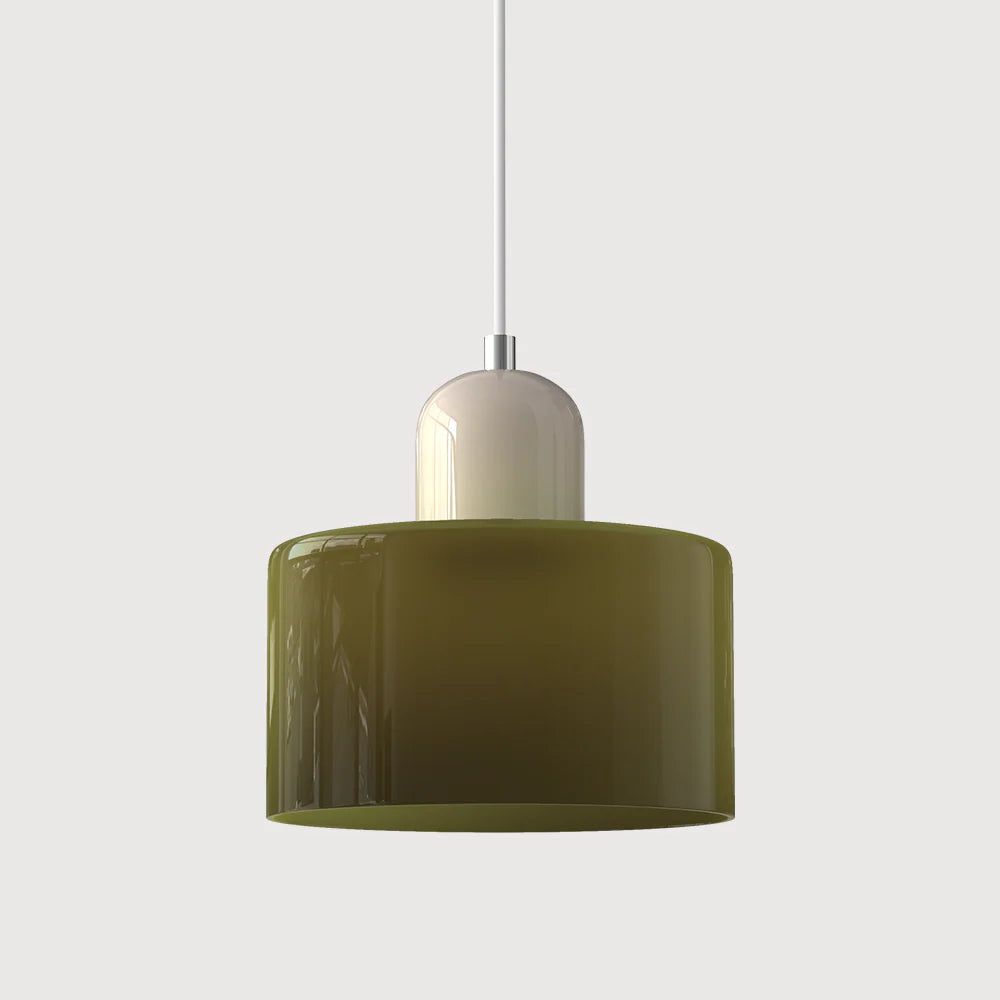 Aloria Modern Two-Tone Cylindrical Glass Pendant Lamp