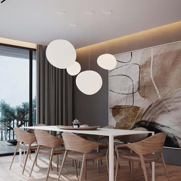 Modern pendant light - satin glass 0