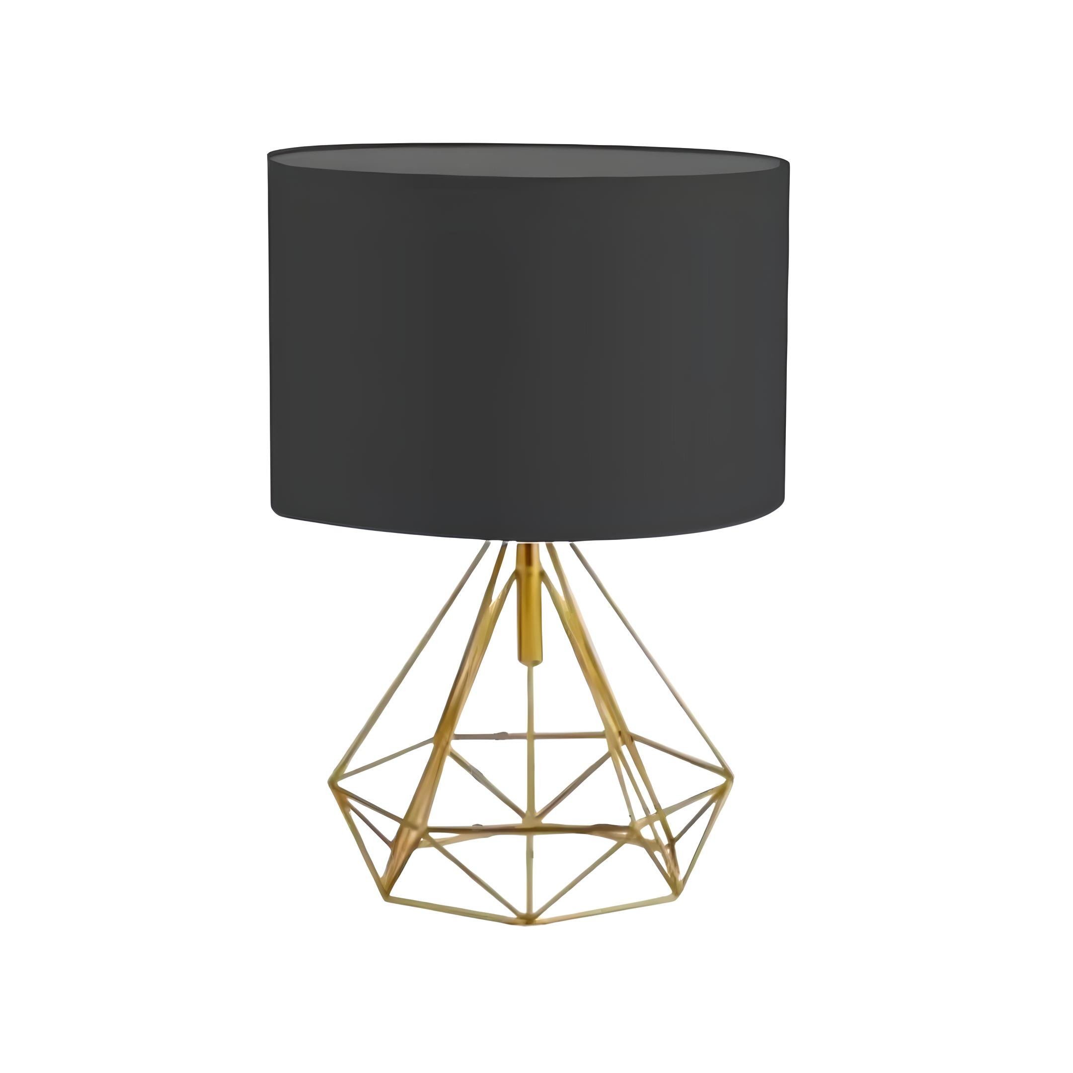 Lumera | Geometric Table Lamp in Nordic Style with Fabric Shade for Bedroom and Home Decor