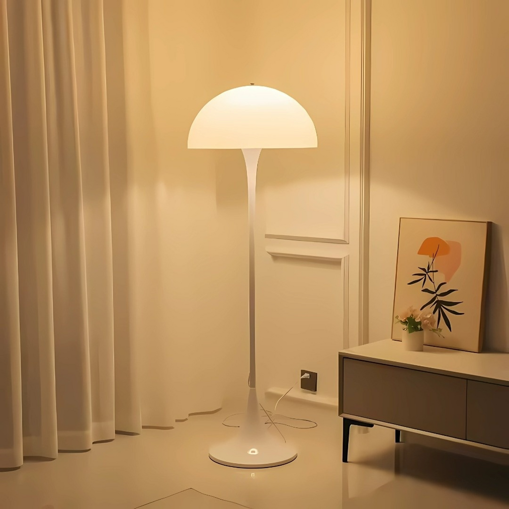 Soren | Danish-Style Cream Floor Lamp With Touch Control and LED Lighting