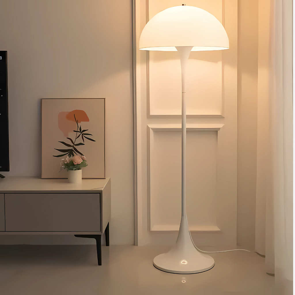 Soren | Danish-Style Cream Floor Lamp With Touch Control and LED Lighting