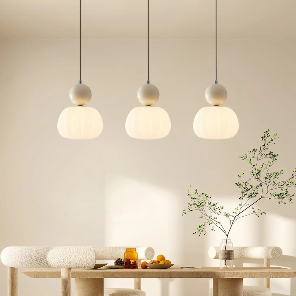 Aria White Glass Pendant Light