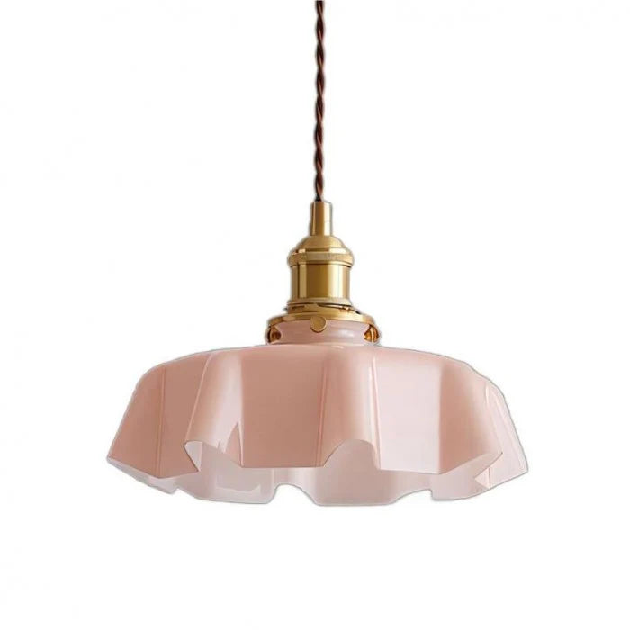 Liora | Brass and Glass Petal Pendant Light Vintage Romantic Style