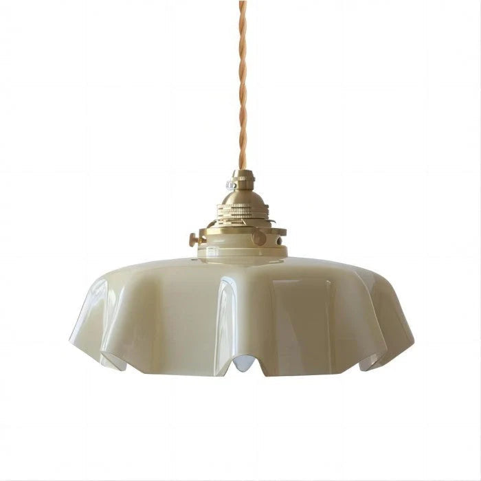 Liora | Brass and Glass Petal Pendant Light Vintage Romantic Style