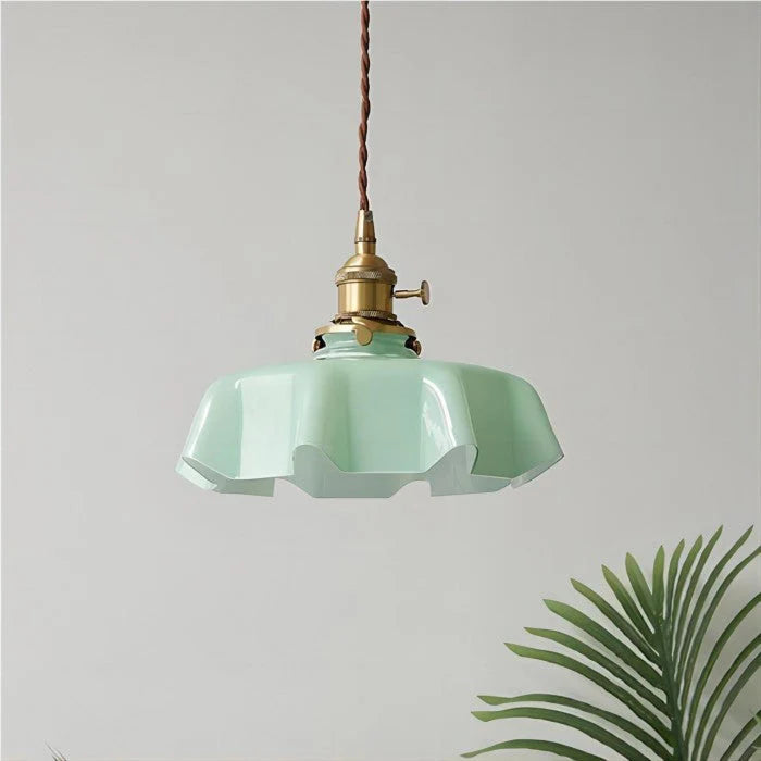 Liora | Brass and Glass Petal Pendant Light Vintage Romantic Style