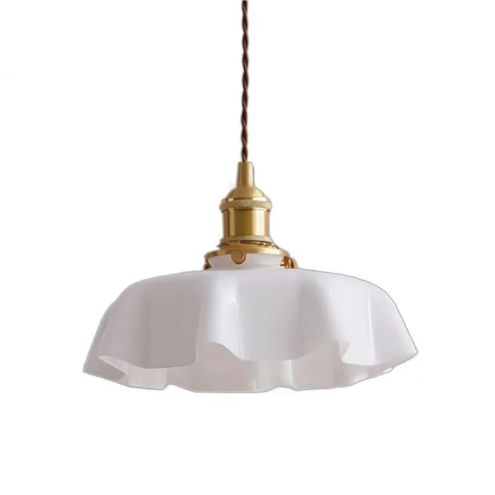 Liora | Brass and Glass Petal Pendant Light Vintage Romantic Style