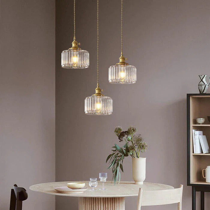 Fluted Glass Pendant Light
