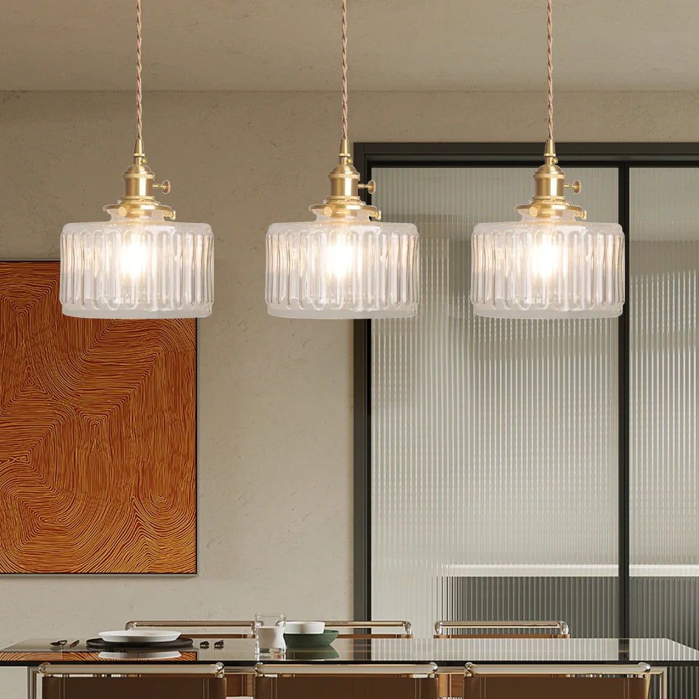 Fluted Glass Pendant Light