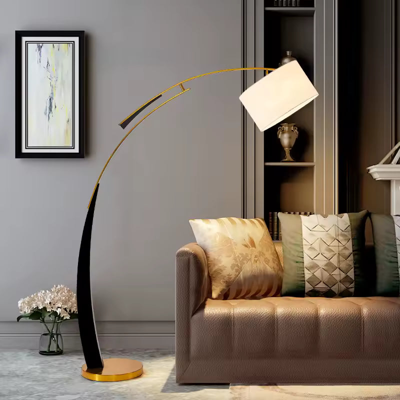 Asteri | Nordic Style Floor Lamp With Fabric Shade For Living Room & Bedroom