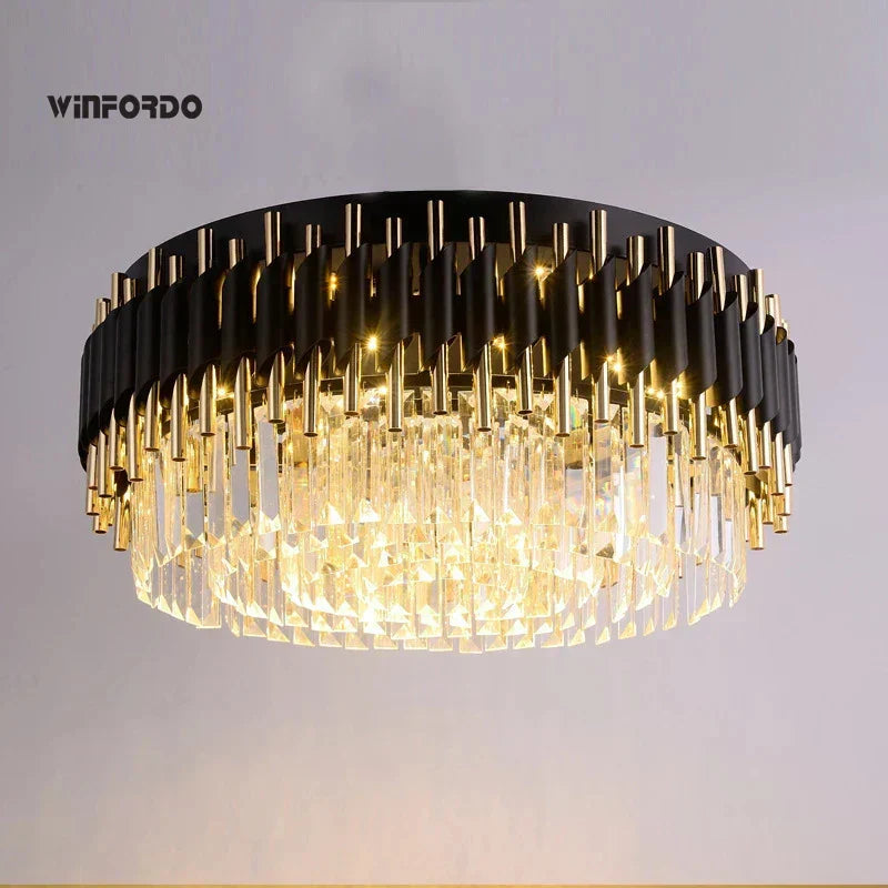 Astrahaven Crystal Black Chandelier With Retro Modern Charm