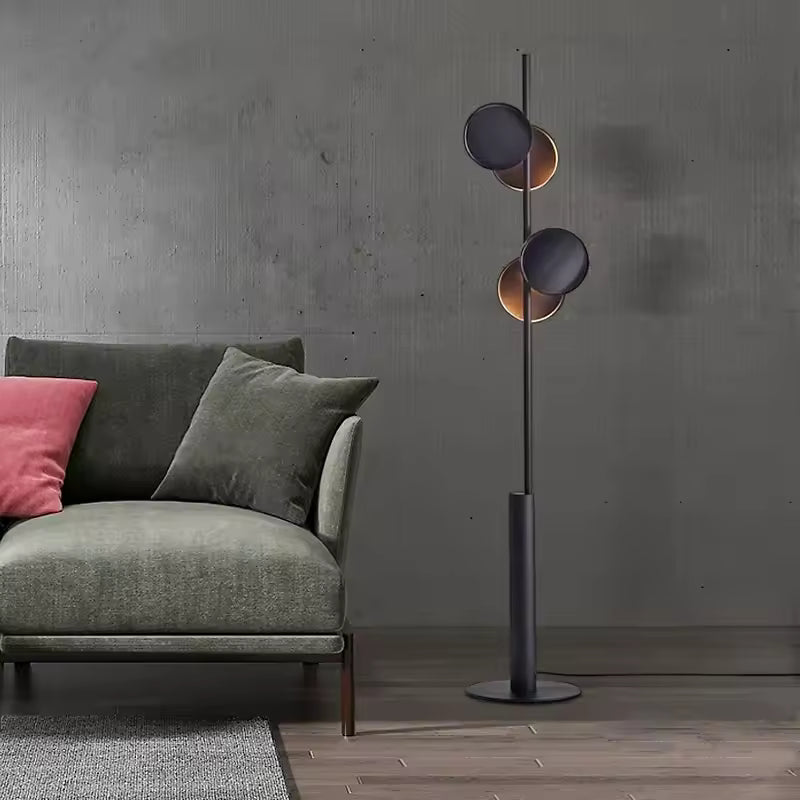 Lynrae | Nordic Minimalist Floor Lamp in Black With Up and Down LED Lighting