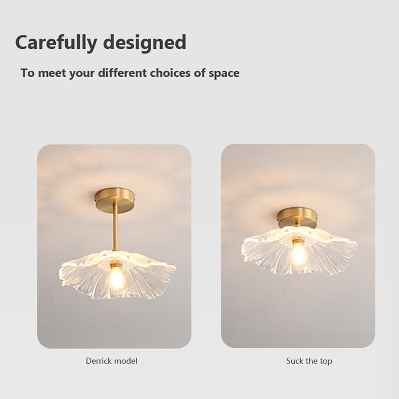 FloraLume Glass Flower Semi-Flush Ceiling Light Deluxe