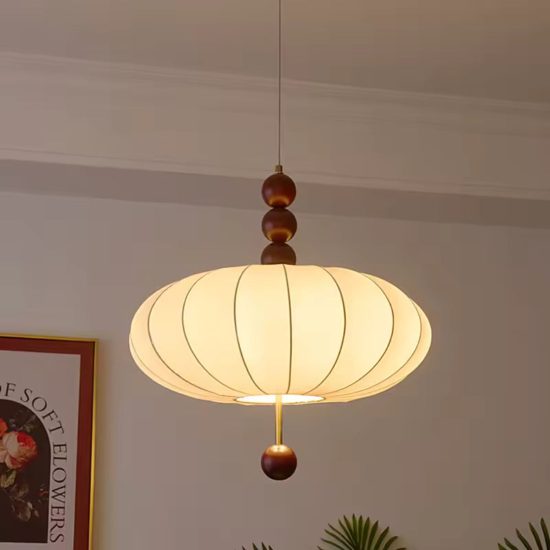 Mirelle | Fabric Pendant Lamp in French Medieval Wabi-Sabi Style