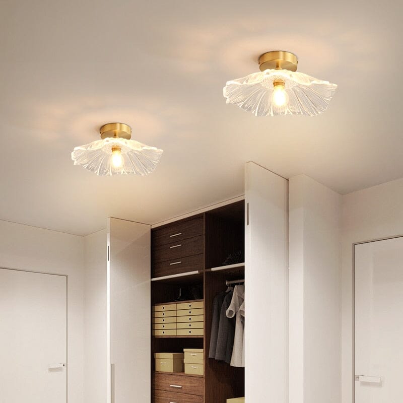FloraLume Glass Flower Semi-Flush Ceiling Light Deluxe