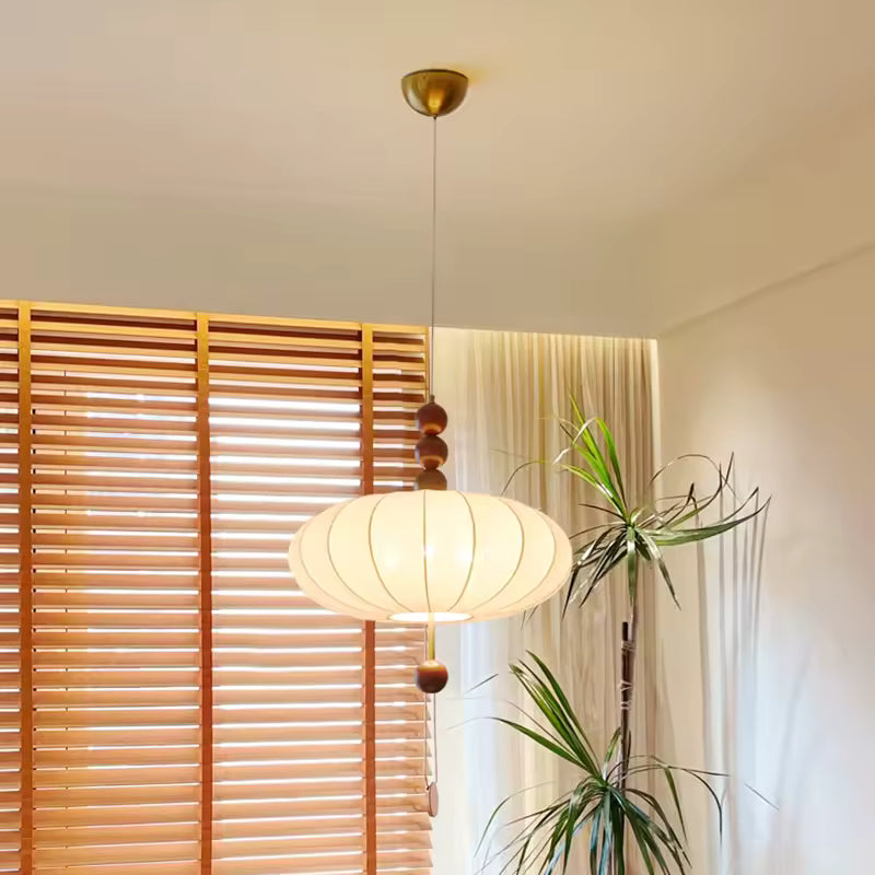 Mirelle | Fabric Pendant Lamp in French Medieval Wabi-Sabi Style