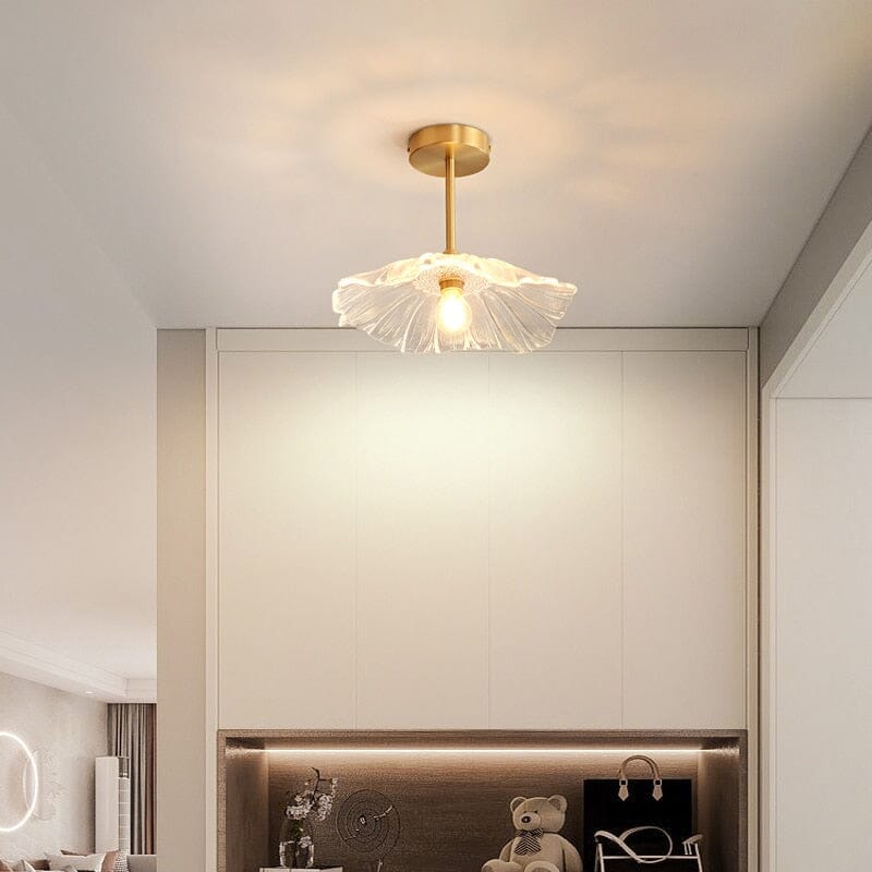 FloraLume Glass Flower Semi-Flush Ceiling Light Deluxe