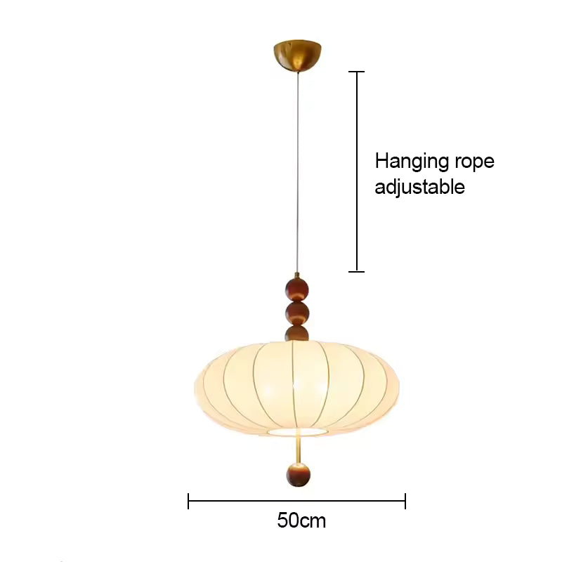 Mirelle | Fabric Pendant Lamp in French Medieval Wabi-Sabi Style