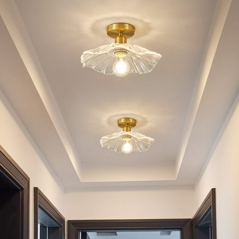 FloraLume Glass Flower Semi-Flush Ceiling Light Deluxe