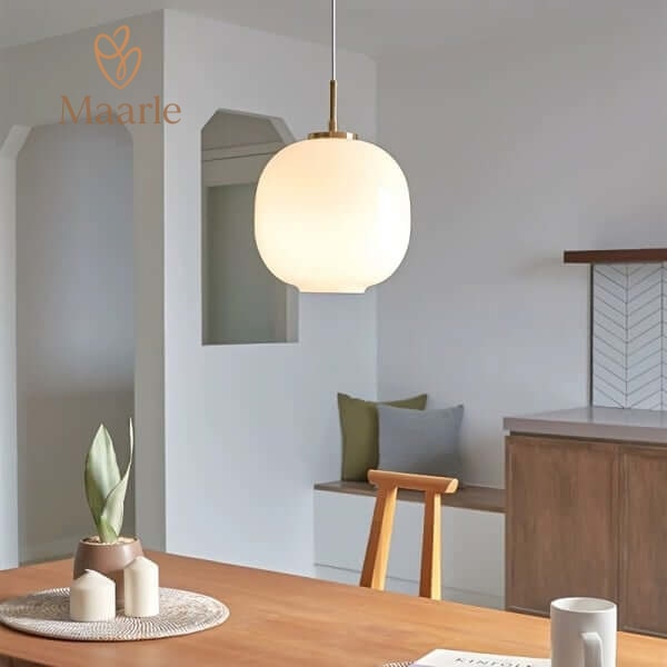 Scandinavian opal glass pendant light 0