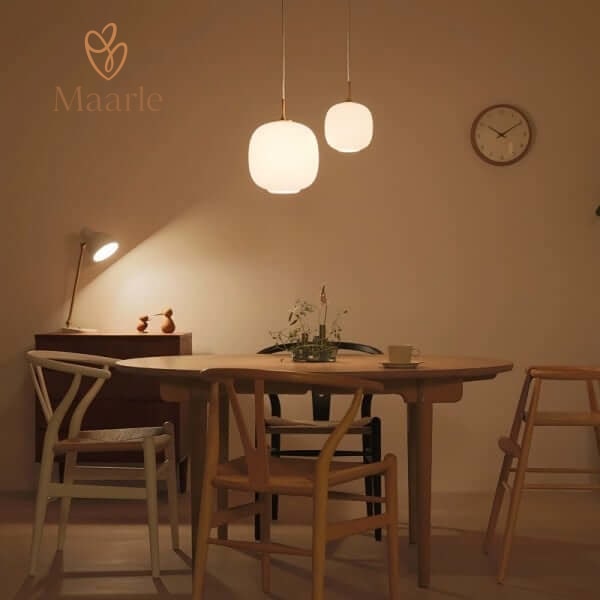 Scandinavian opal glass pendant light 2