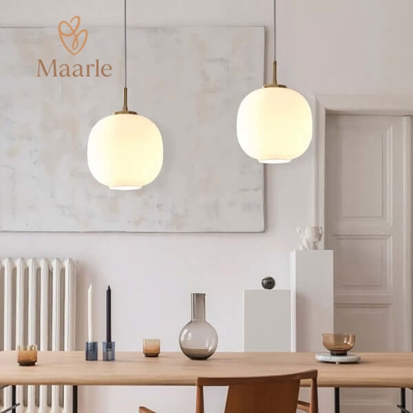 Scandinavian opal glass pendant light 7