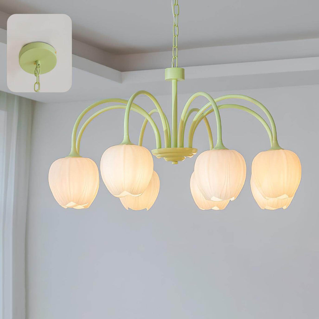Tulip Matcha Chandelier - 5-8 Lights 6