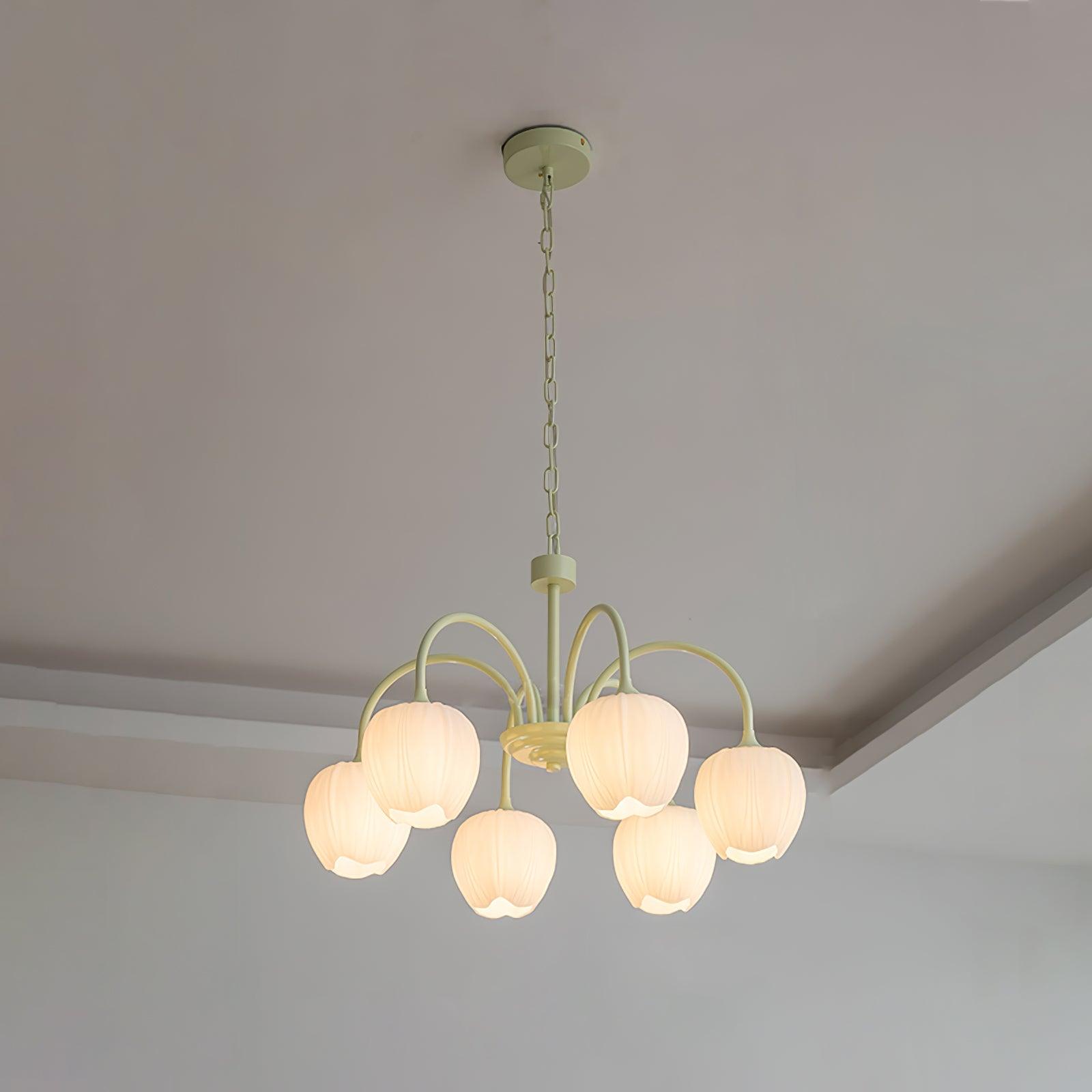 Tulip Matcha Chandelier - 5-8 Lights 7