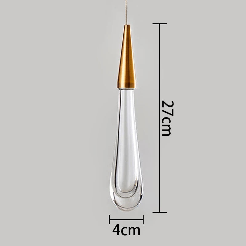 Aurelia goldene Tropfen-Hängeleuchte mit Kristallglanz