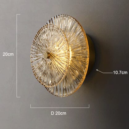 Aurelia Glas-Wandlampe Mattgoldrahmen mit Kristallen